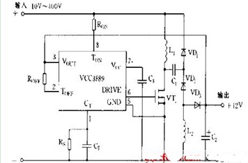 UCC3889典型应用电路图
