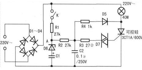 延时渐亮灯电路图