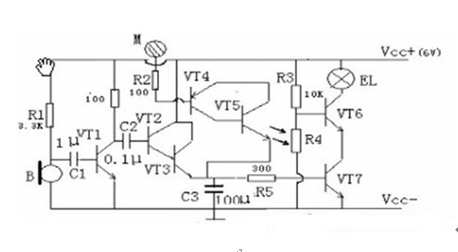 声控电灯开关电路图