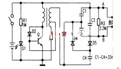 电蚊拍电路图