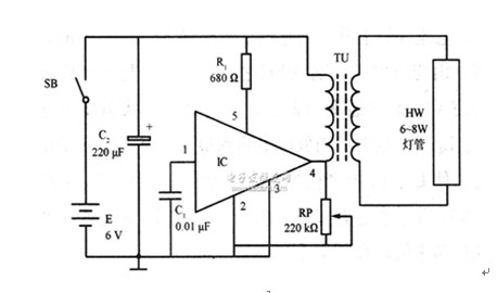 直流日光灯电路图